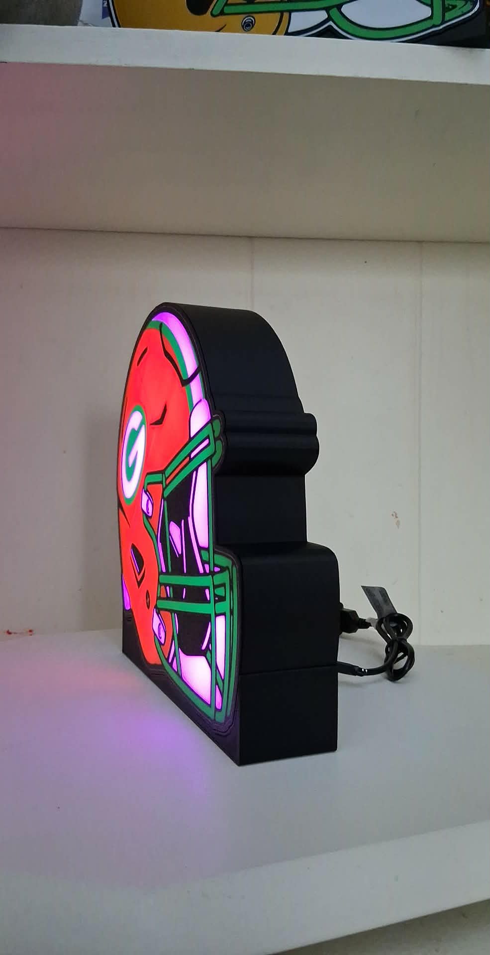 New Packer Helmet LED light box – custom 3D printed – Lit Layer Creations